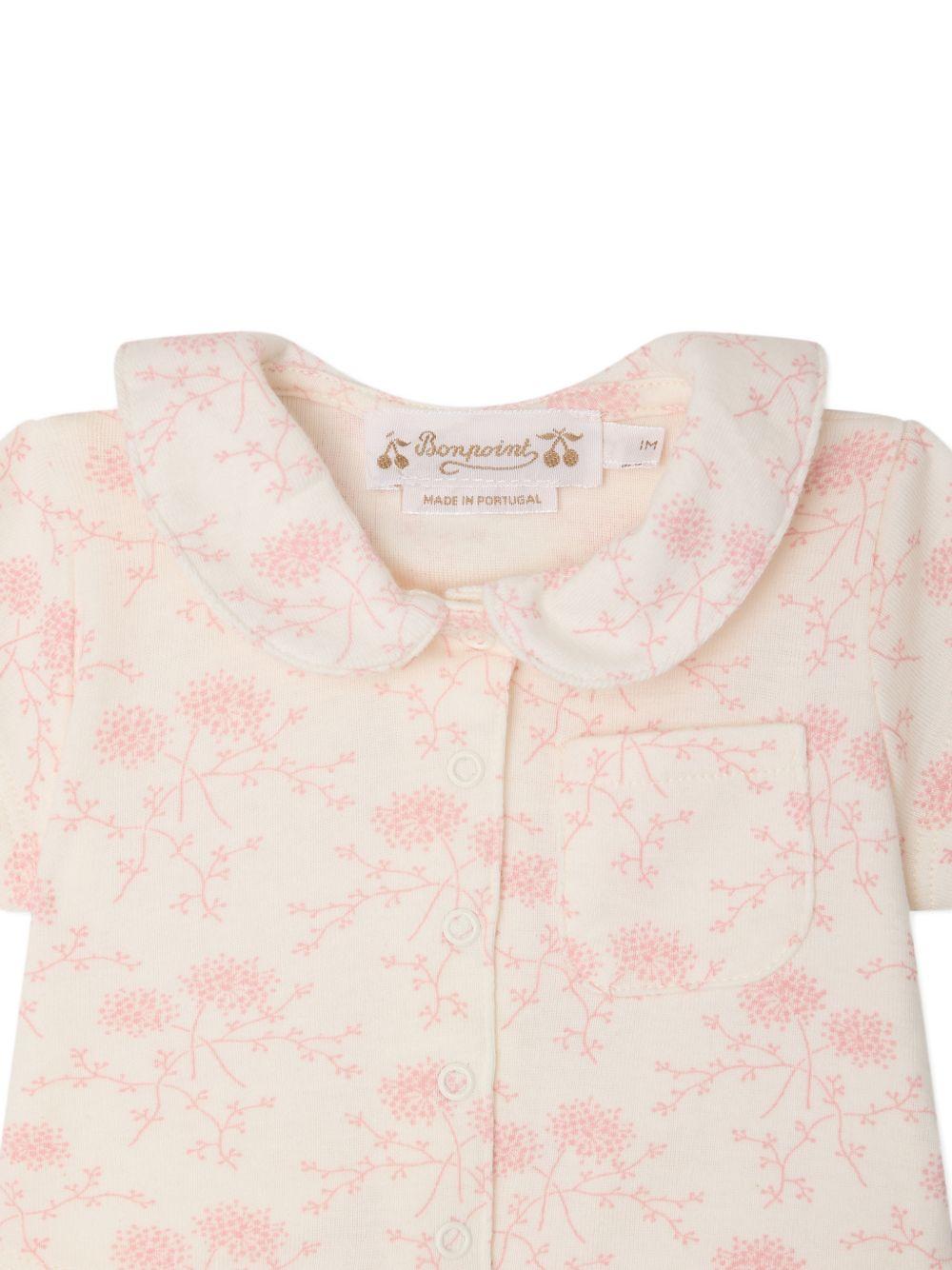 Completo Laelia per neonata Bonpoint beige con stampa a fiori - Rubino Kids