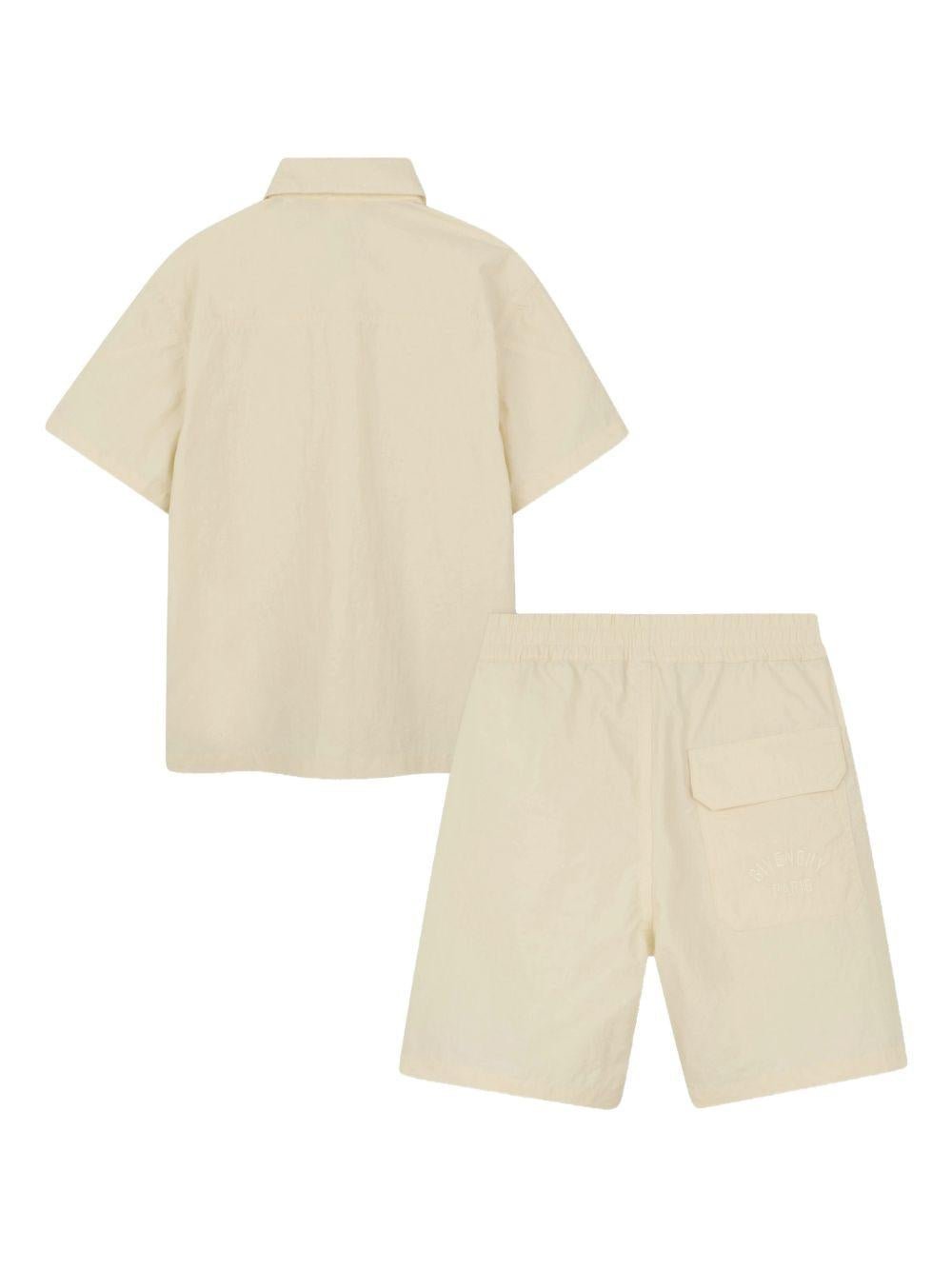 Completo per bambino Givenchy Kids beige con colletto a punta - Rubino Kids