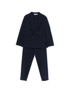 Completo per bambino Paolo Pecora Kida blu modello doppiopetto - Rubino Kids
