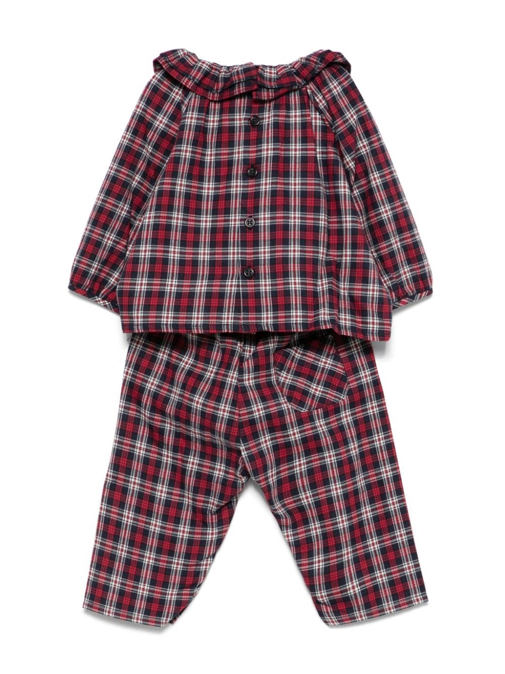 Completo per neonata Bonpoint rosso con motivo a quadri - Rubino Kids