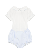 Completo per neonato La Stupenderia bianco con shorts in cotone e colletto Peter Pan - Rubino Kids