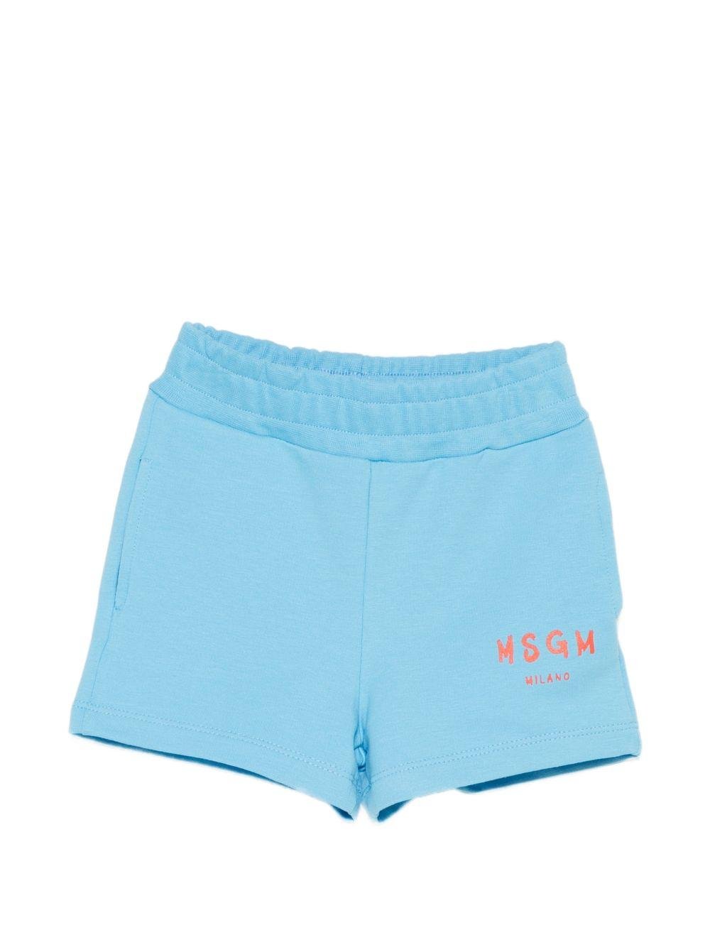 Completo per neonato MSGM Kids azzurro con stampa logo a contrasto - Rubino Kids