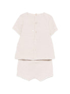 Completo t-shirt e shorts per neonati Paz Rodriguez beige con lavorazione in maglia - Rubino Kids