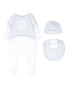 Completo tutina per neonato Givenchy Kids azzurro con motivo 4G - Rubino Kids