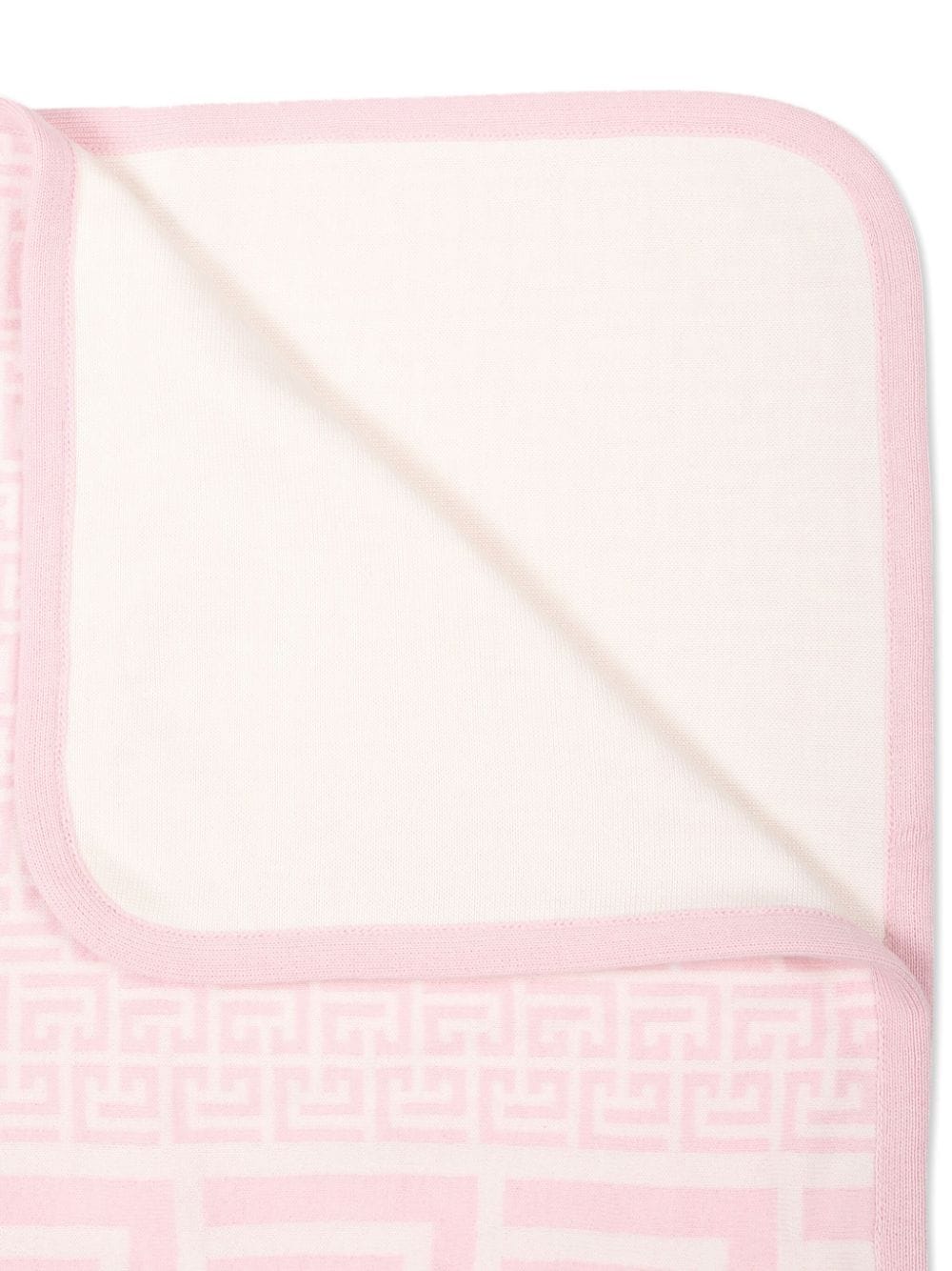 Coperta con stampa per neonato Balmain Kids rosa con angoli arrotondati - Rubino Kids