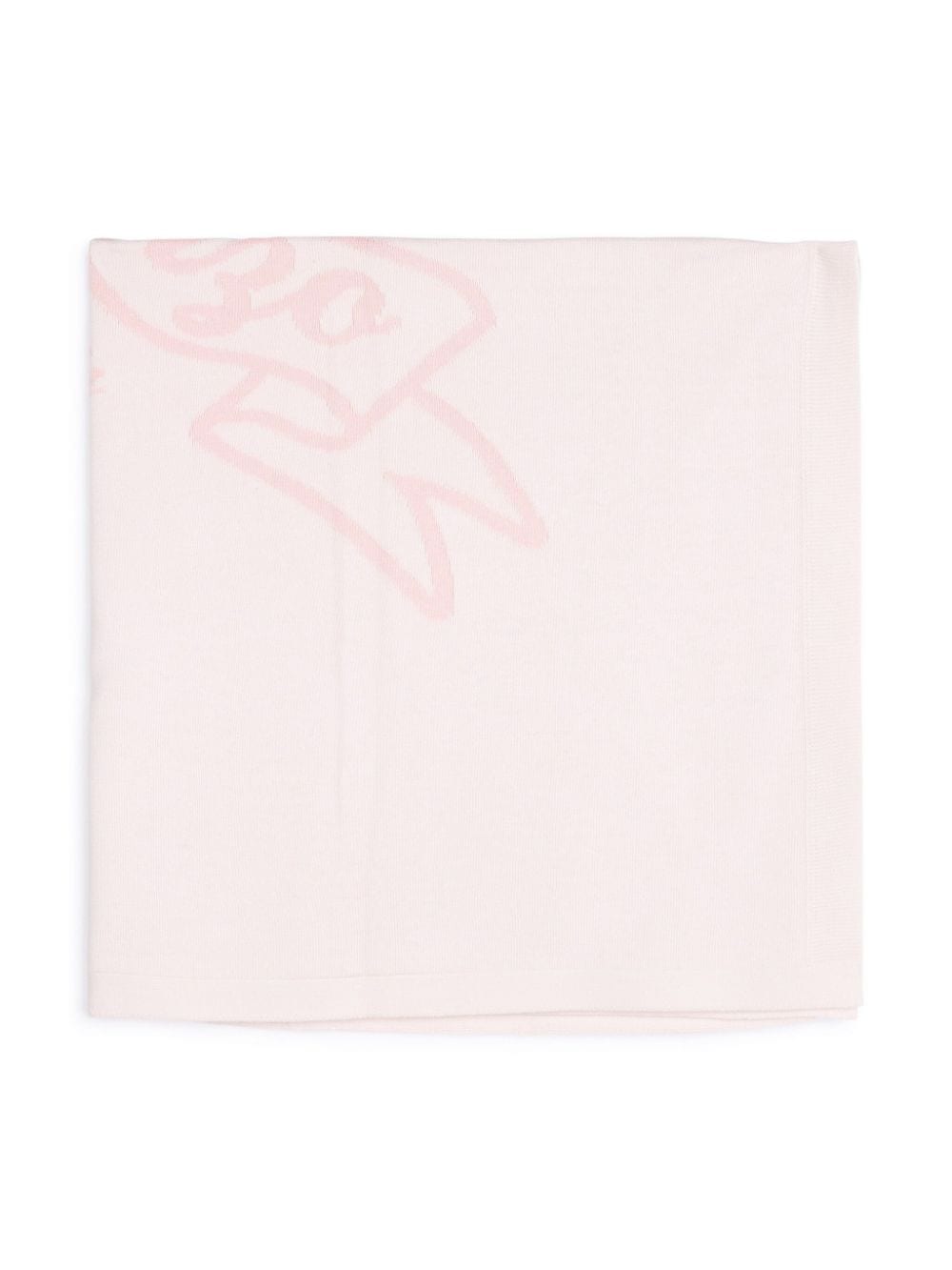 Coperta da culla per neonati Kenzo Kids rosa con logo centrale - Rubino Kids