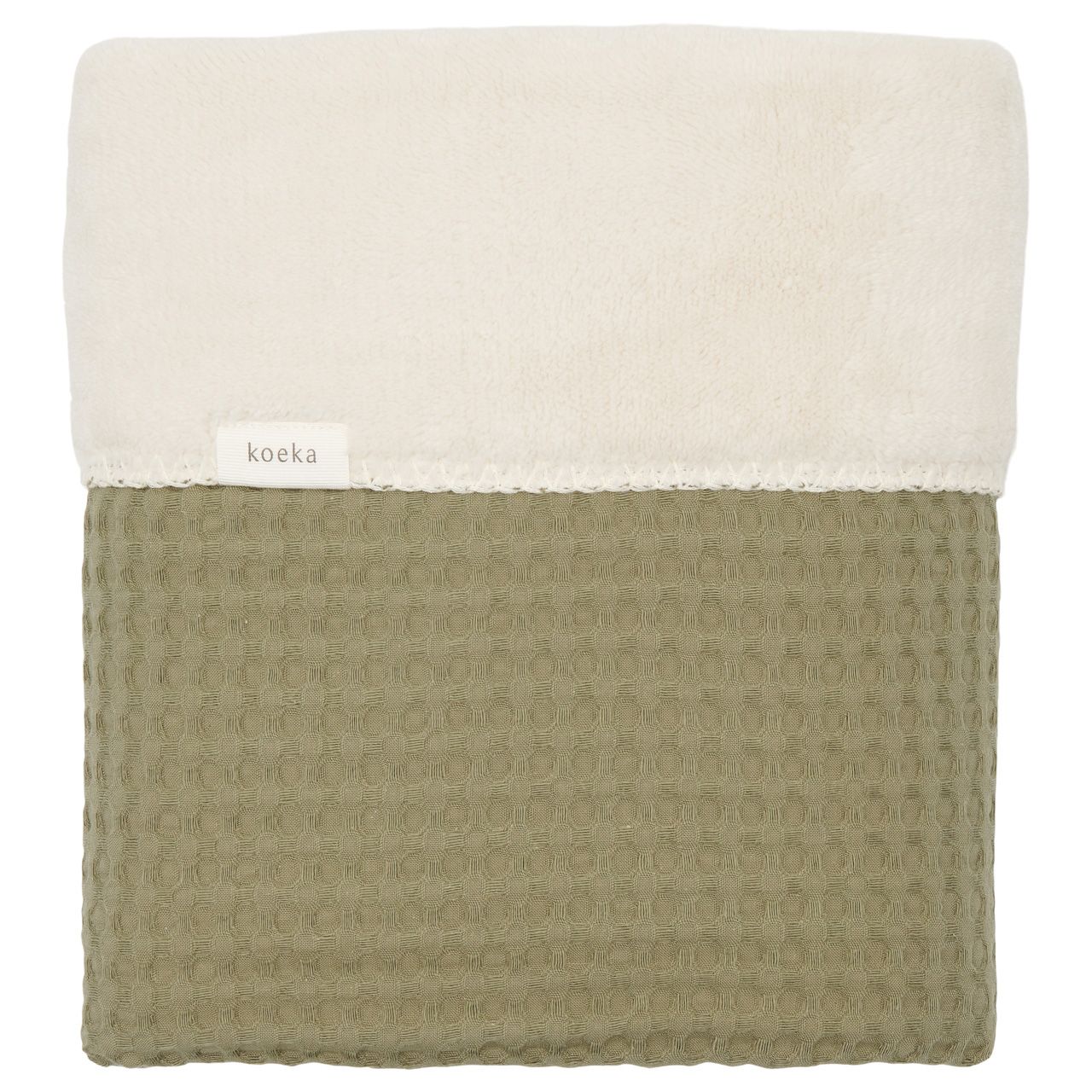 Coperta per culla Teddy Oslo naturale/ciottolo verde - Rubino Kids