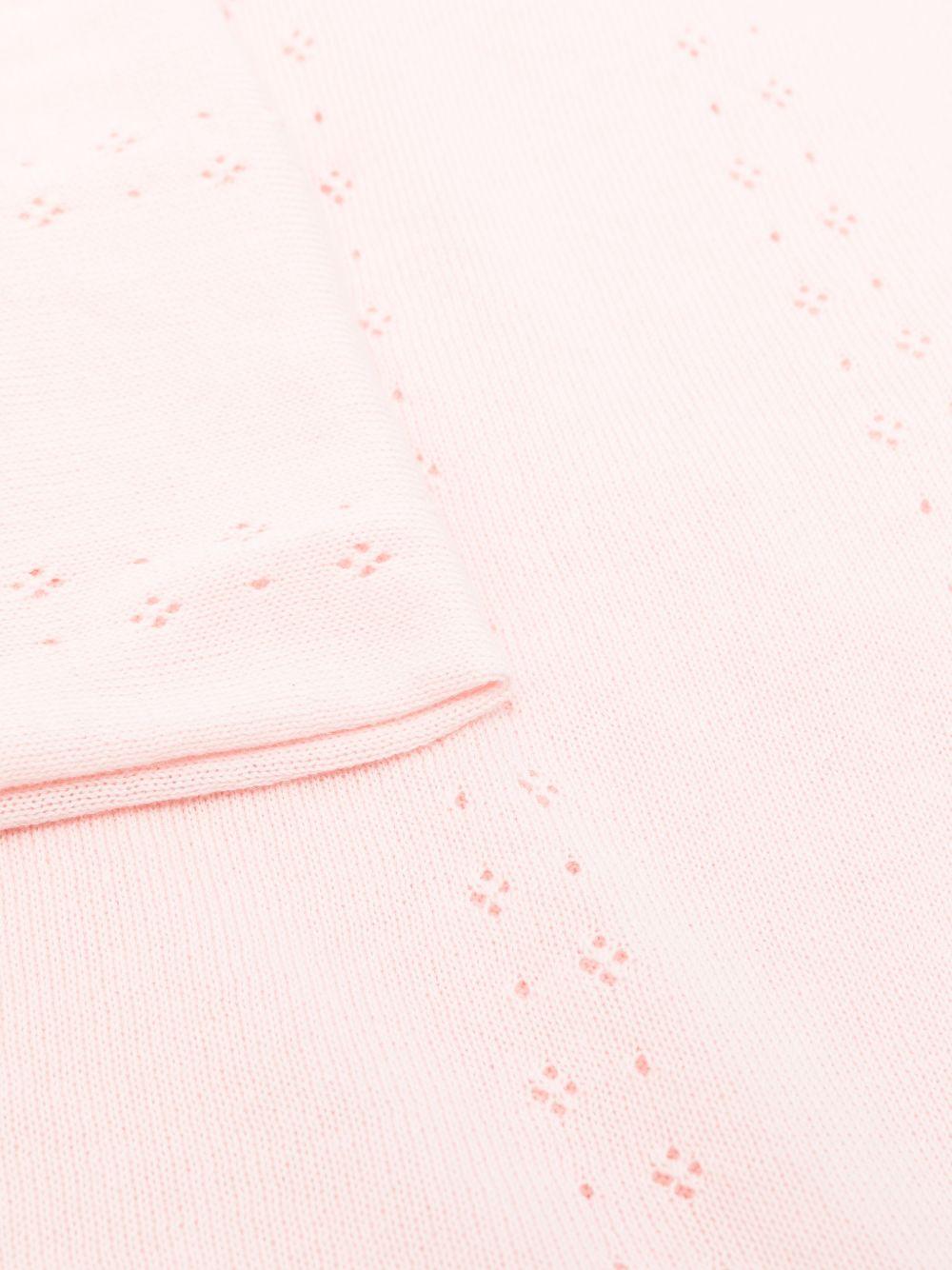 Coperta per neonata Paz Rodriguez rosa con lavorazione a maglia - Rubino Kids