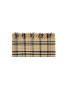 Coperta per neonati Burberry Kids beige sabbia con bordo sfragiato - Rubino Kids