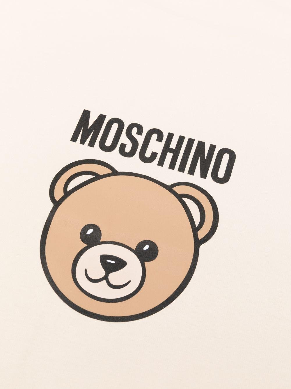 Coperta per neonati Moschino Kids beige con stampa Teddy Bear - Rubino Kids