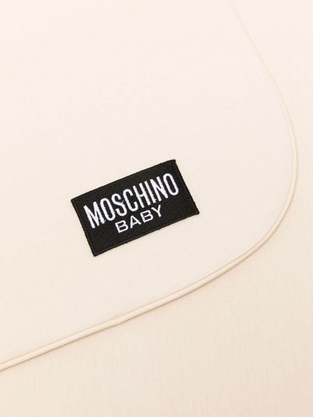 Coperta per neonati Moschino Kids beige con stampa Teddy Bear - Rubino Kids