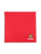 Coperta per neonati Moschino Kids rosso con motivo Teddy Bear a intarsi - Rubino Kids