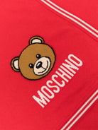 Coperta per neonati Moschino Kids rosso con motivo Teddy Bear a intarsi - Rubino Kids