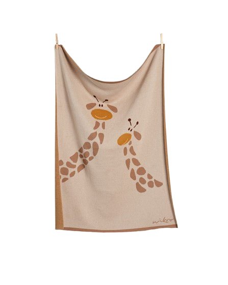 Coperta per neonato Tatanatura Ecomikro beige con giraffe - Rubino Kids