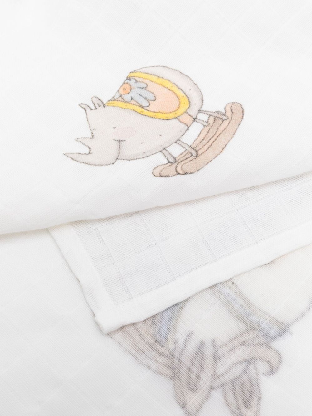 Coperta Rocking Horse per neonato Atelier Choux bianco con stampa sul davanti - Rubino Kids