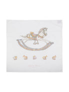 Coperta Rocking Horse per neonato Atelier Choux bianco con stampa sul davanti - Rubino Kids