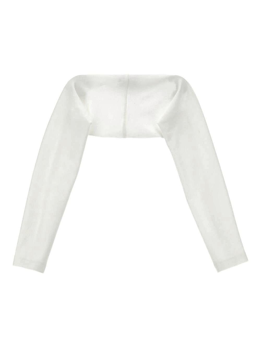 Coprispalle per bambina Monnalisa bianco a maniche lunghe - Rubino Kids