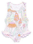 Costume da bagno con stampa floreale per neonata Stella McCartney Kids rosa con stile racer - Rubino Kids