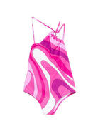 Costume da bagno per bambina Emilio Pucci Junior rosa a fantasia - Rubino Kids