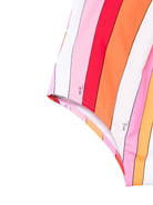 Costume da bagno per bambina Emilio Pucci Junior rosa a righe - Rubino Kids