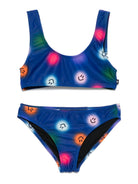 Costume da bagno per bambina Molo blu con motivo smile - Rubino Kids