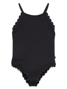 Costume da bagno per bambina Molo nero con spalline sottili - Rubino Kids