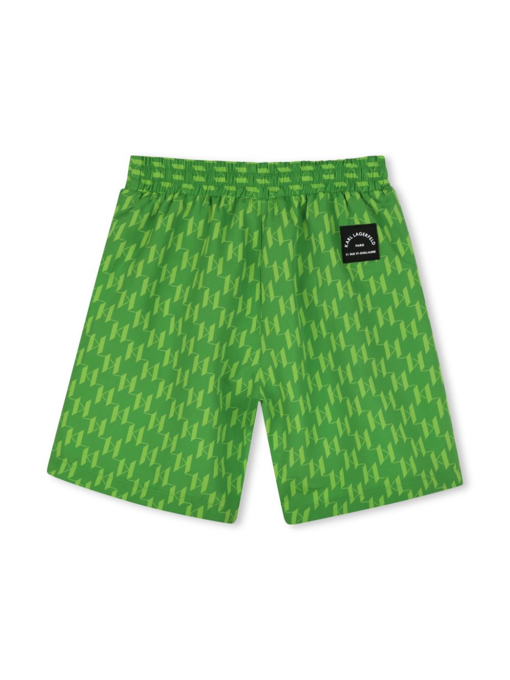 Costume da bagno per bambino Karl Lagerfeld Kids verde con motivo monogramma - Rubino Kids