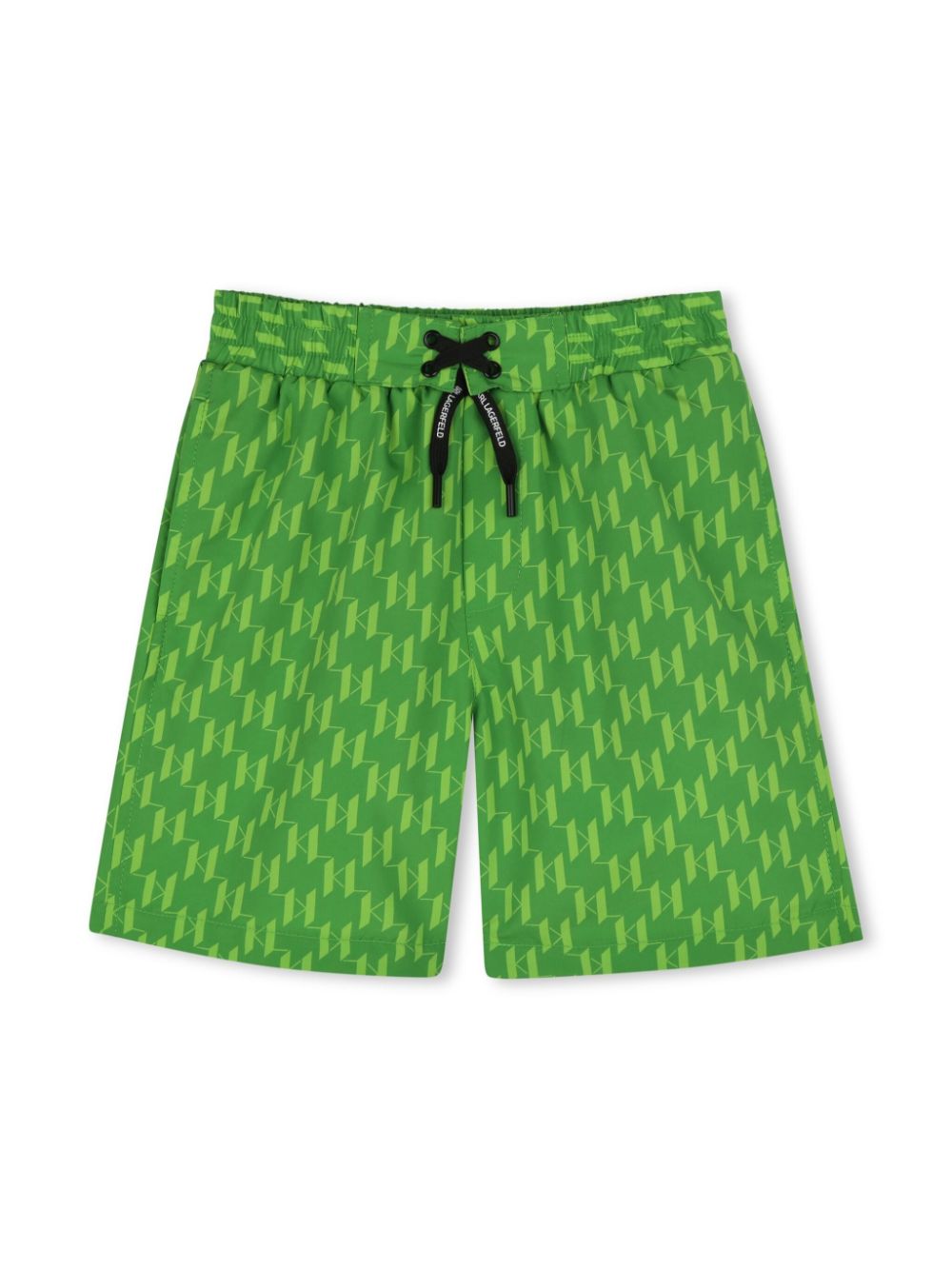 Costume da bagno per bambino Karl Lagerfeld Kids verde con motivo monogramma - Rubino Kids