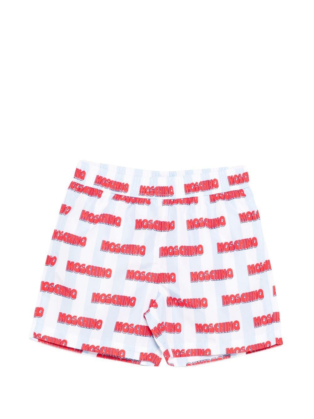 Costume da bagno per bambino Moschino Kids multicolore con stampa logo all - over - Rubino Kids