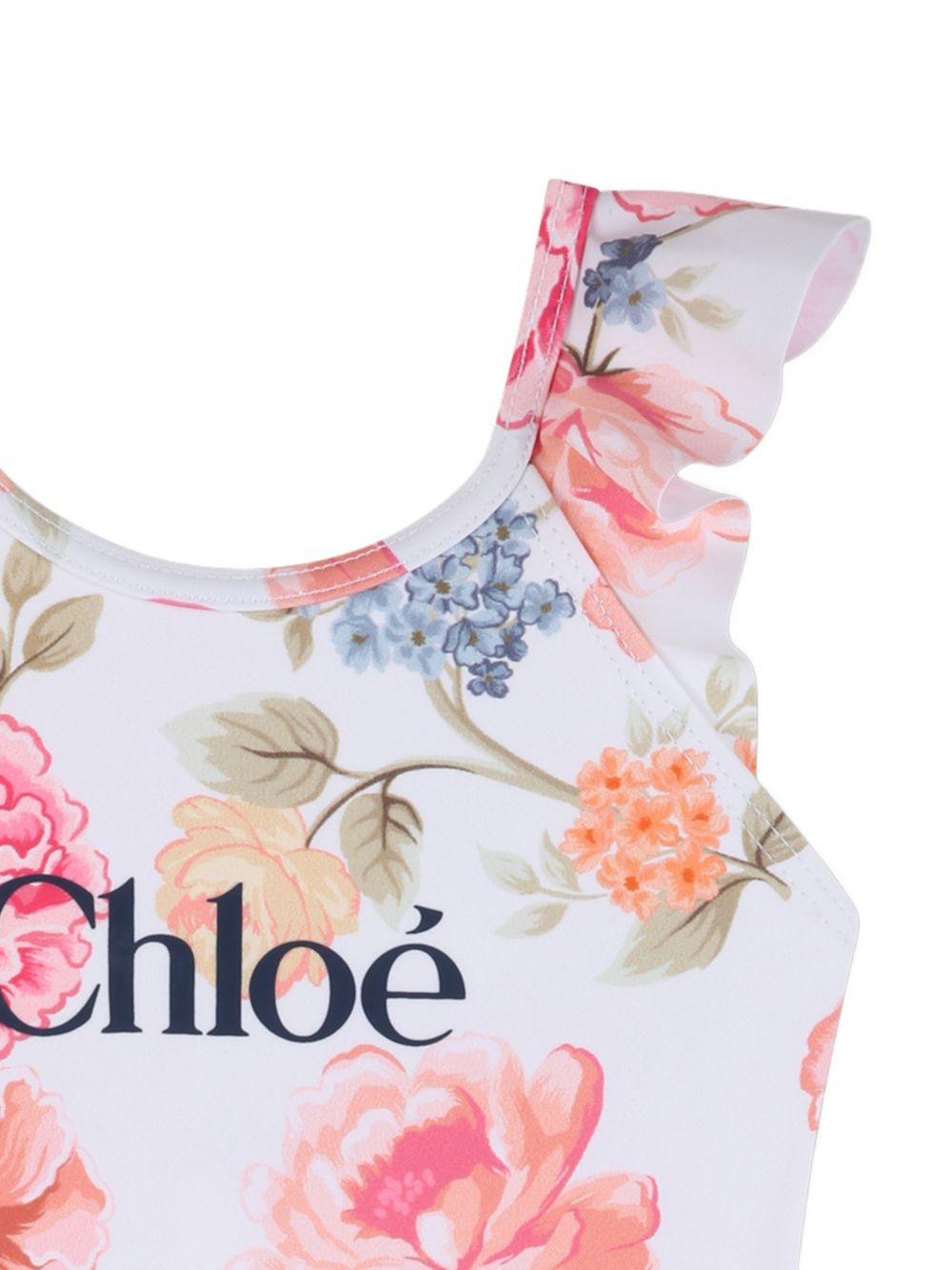 Costume da bagno per neonata Chloé Kids bianco con stampa a fiori - Rubino Kids