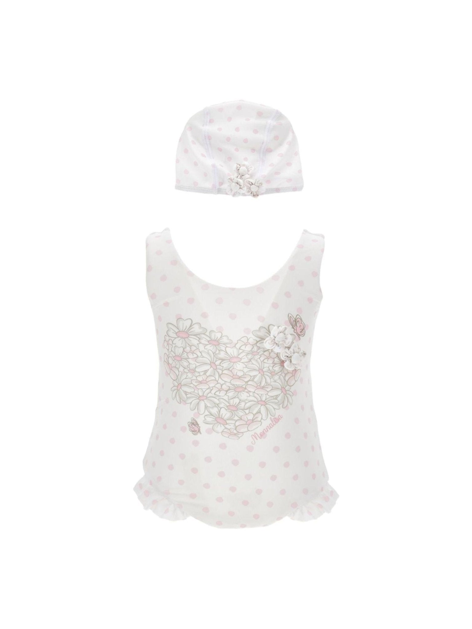 Costume da bagno per neonata Monnalisa bianco a pois - Rubino Kids
