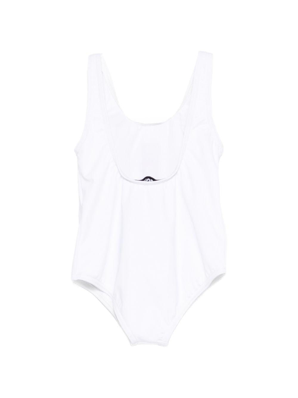 Costume da bagno per neonata Moschino Kids bianco con stampa orso sul davanti - Rubino Kids