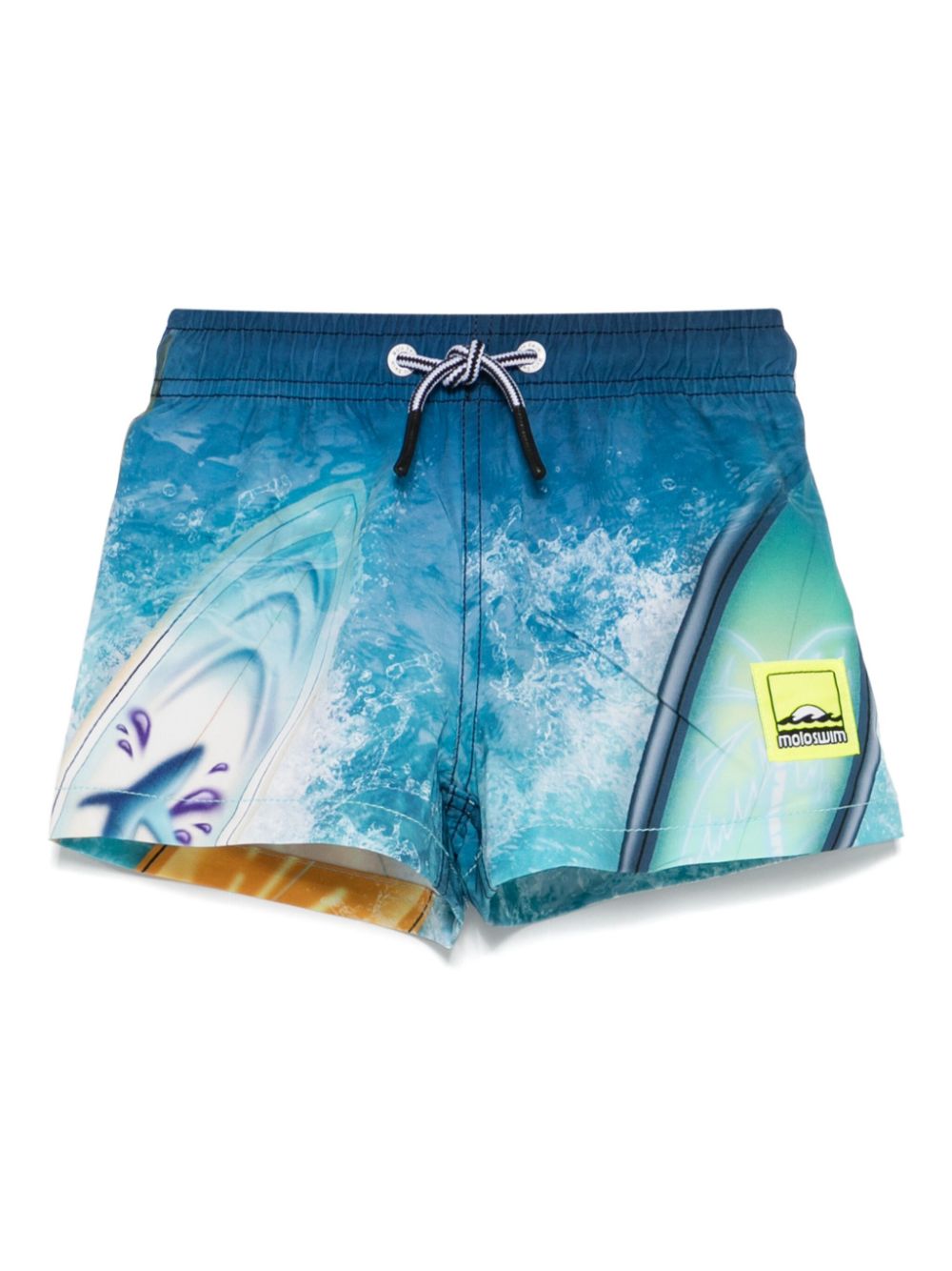 Costume da bagno perneonato Molo blu con motivo grafico all - over - Rubino Kids