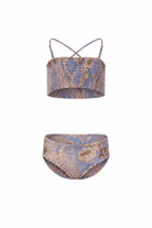 Costume due pezzi per bambina Zimmermann Kids blu con stampa floreale - Rubino Kids