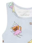 Costume intero con stampa per neonato Stella McCartney Kids azzurro senza maniche - Rubino Kids