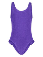 Costume intero per bambina Paramidonna Kids viola con orlo increspato - Rubino Kids