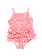 Costume intero per neonata Mini Rodini rosa con stampa a stelle all - over - Rubino Kids