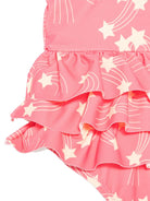 Costume intero per neonata Mini Rodini rosa con stampa a stelle all - over - Rubino Kids