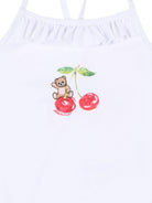 Costume intero per neonata Moschino Kids bianco con ruches - Rubino Kids