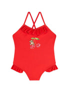 Costume intero per neonata Moschino Kids rosso con ruches - Rubino Kids