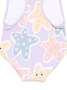 Costume intero per neonata Stella McCartney Kids viola con stampa grafica stelle marine - Rubino Kids