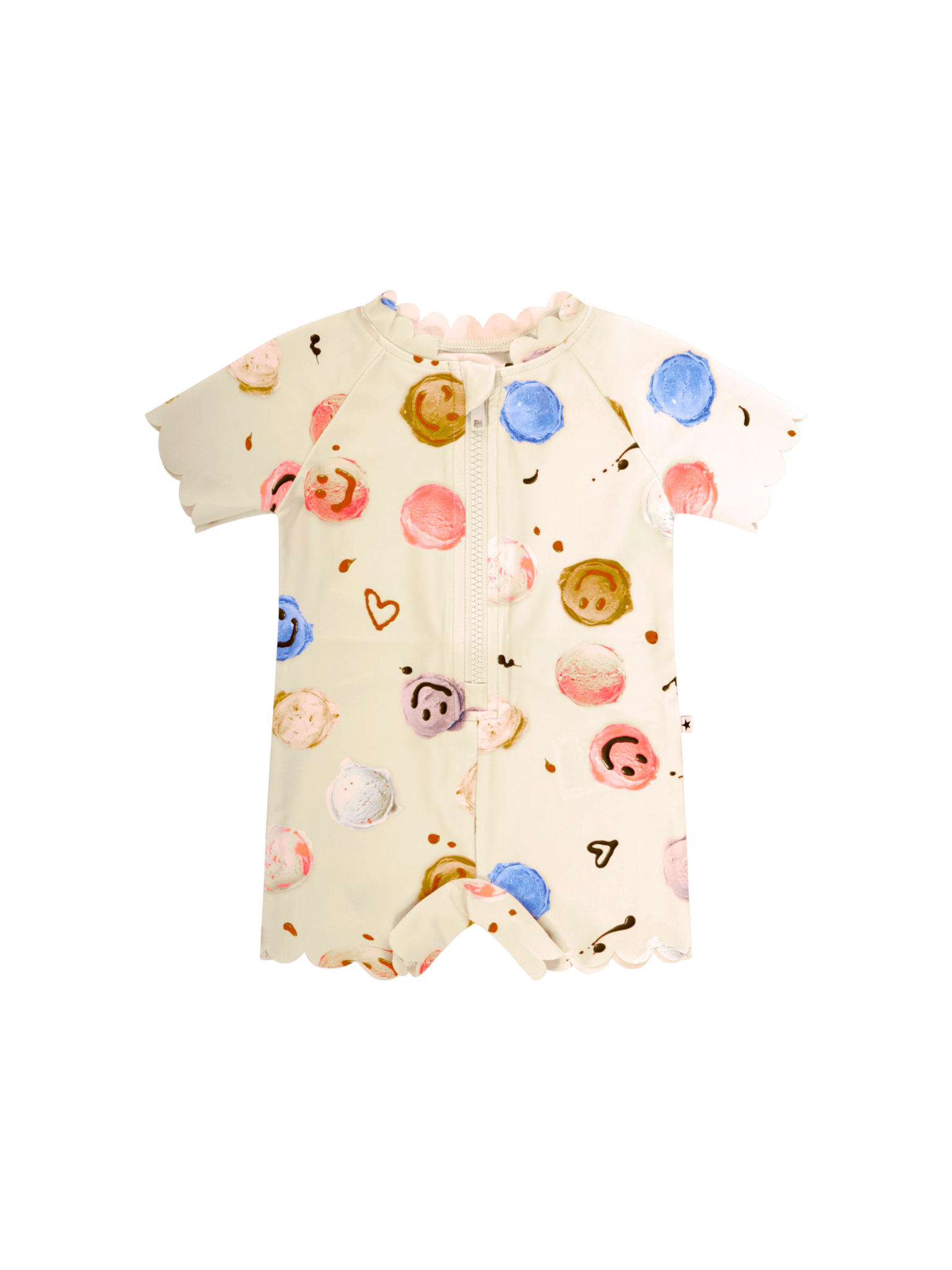 Costume neonata Molo Kids beige con stampa all - over - Rubino Kids