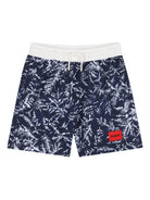 Costume per bambino Hugo Kids blu con stampa fiori - Rubino Kids