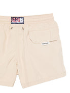 Costume per bambino MC2 Saint Barth Kids beige con toppa con logo sul retro - Rubino Kids