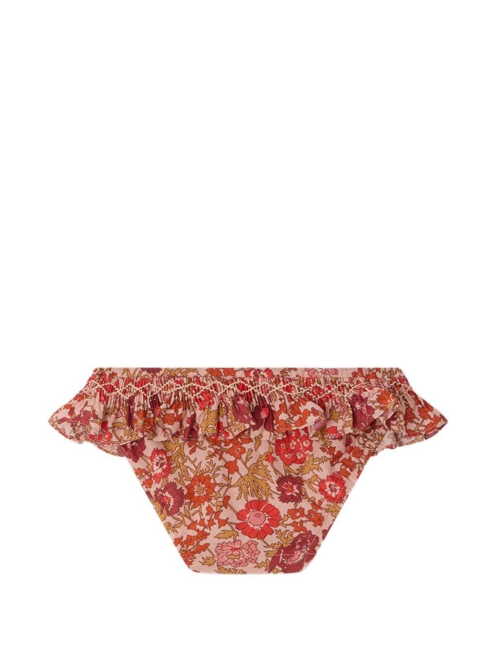 Costume per neonata Bonpoint rosso con stampa a fiori - Rubino Kids