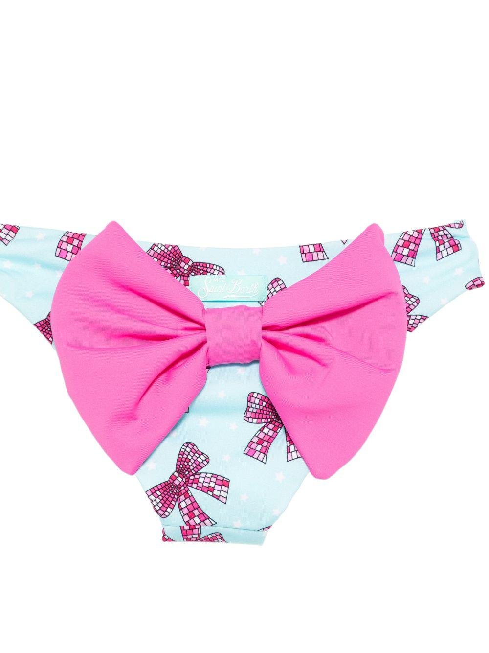 Costume per neonata MC2 Saint Barth Kids azzurro con stampa fiocchi all - over - Rubino Kids