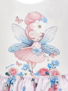 Costume per neonata Monnalisa bianco con motivo a fiori - Rubino Kids