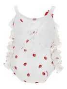 Costume per neonata Monnalisa bianco con spalline regolabili - Rubino Kids