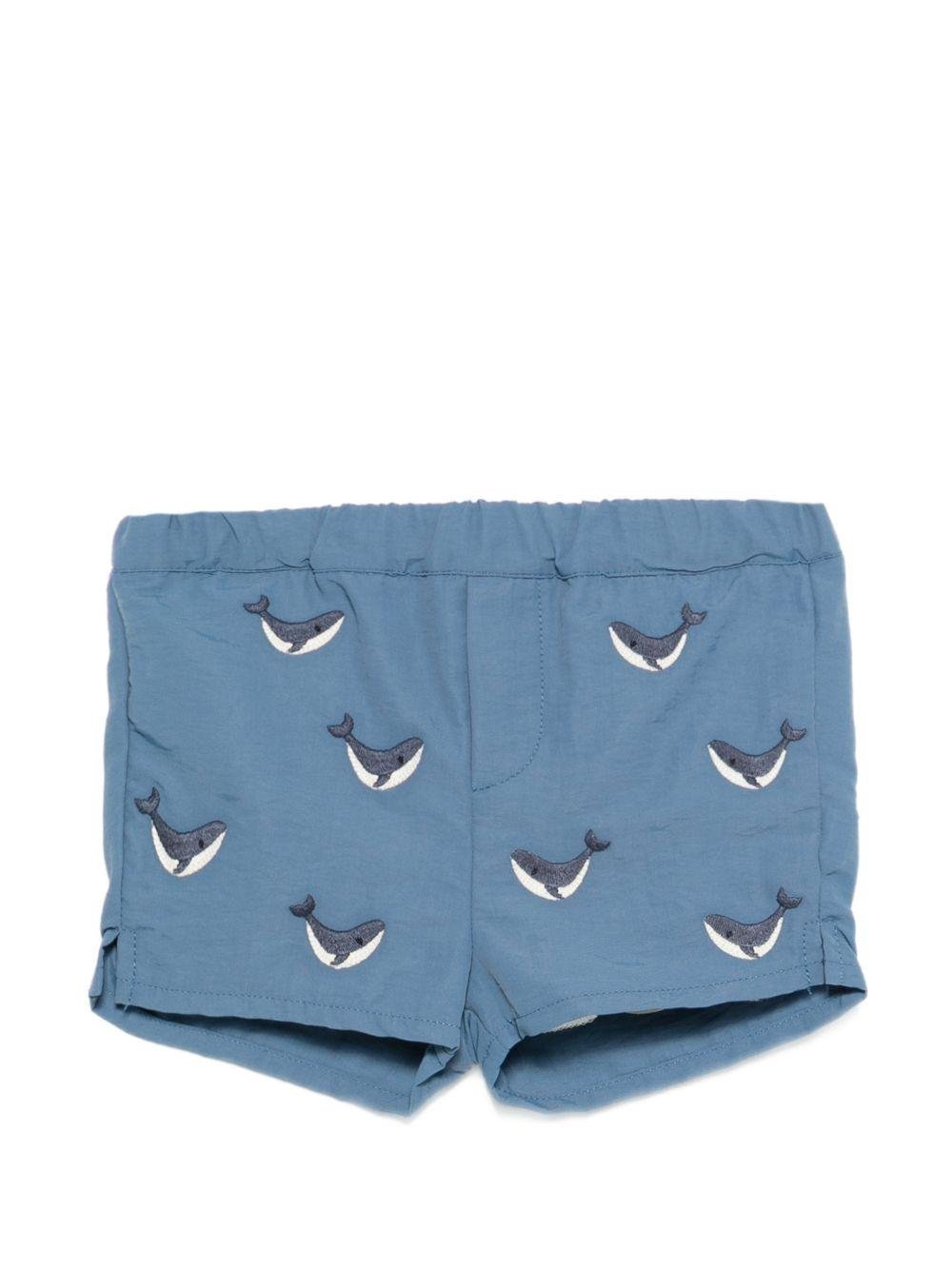 Costume per neonato Donsje blu con ricamo balene all - over - Rubino Kids