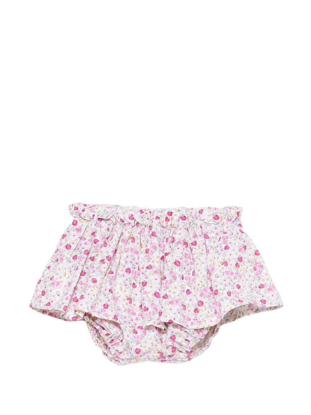 Culotte per neonata Mariella Ferrari rosa con stampa a fiori all - over - Rubino Kids